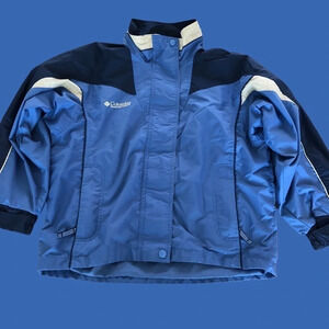 Columbia Kids 10/12 Bugaboo Windbreaker Jacket Parka Coat Blue Nylon Camping